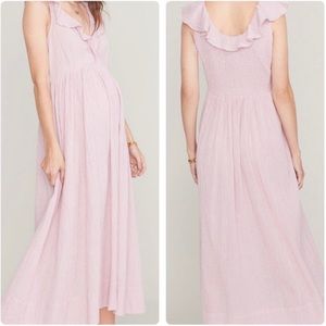 Hatch | Iris Pink Sarah Maxi Maternity Ruffle Dress Iris Size 3